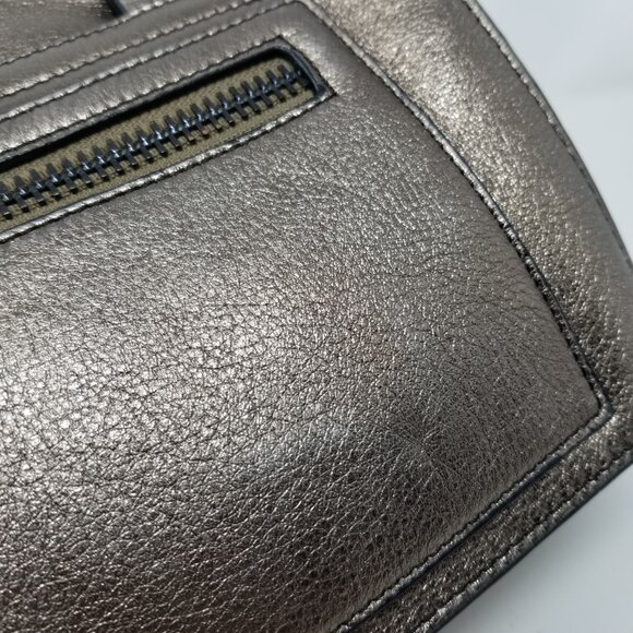 VIA SPIGA Bronze Metallic Leather Crossbody Bag w/ Adjustable Strap - Picture 10 of 16